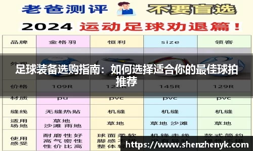 足球装备选购指南：如何选择适合你的最佳球拍推荐